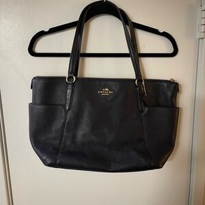 Coach Black Pebbled Leather Shoulder Bag